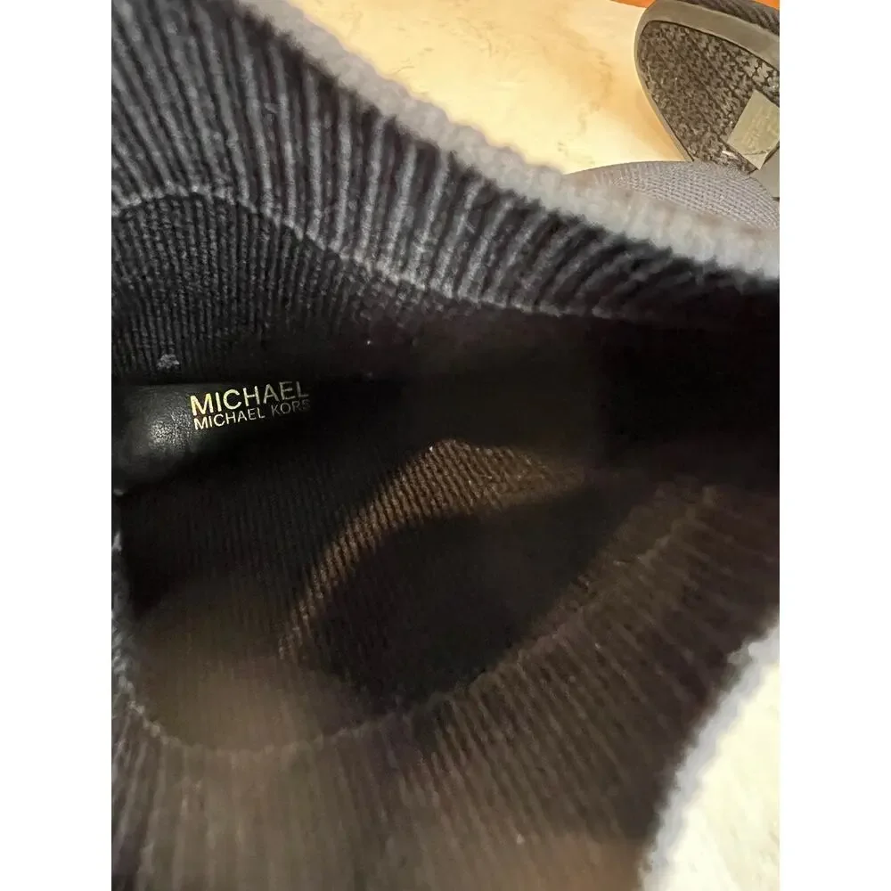 Michael Kors Galvanized Heel Pull On Stretch Ankle Booties Black 8